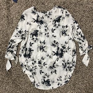 West Kai White/Grey/Black Floral Blouse